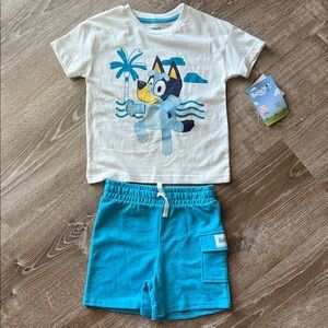 Bluey NWT Boys Shirt and Shorts Set size 4T